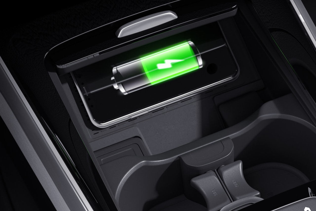 An illustration of the wireless charging system from Mercedes-Benz.