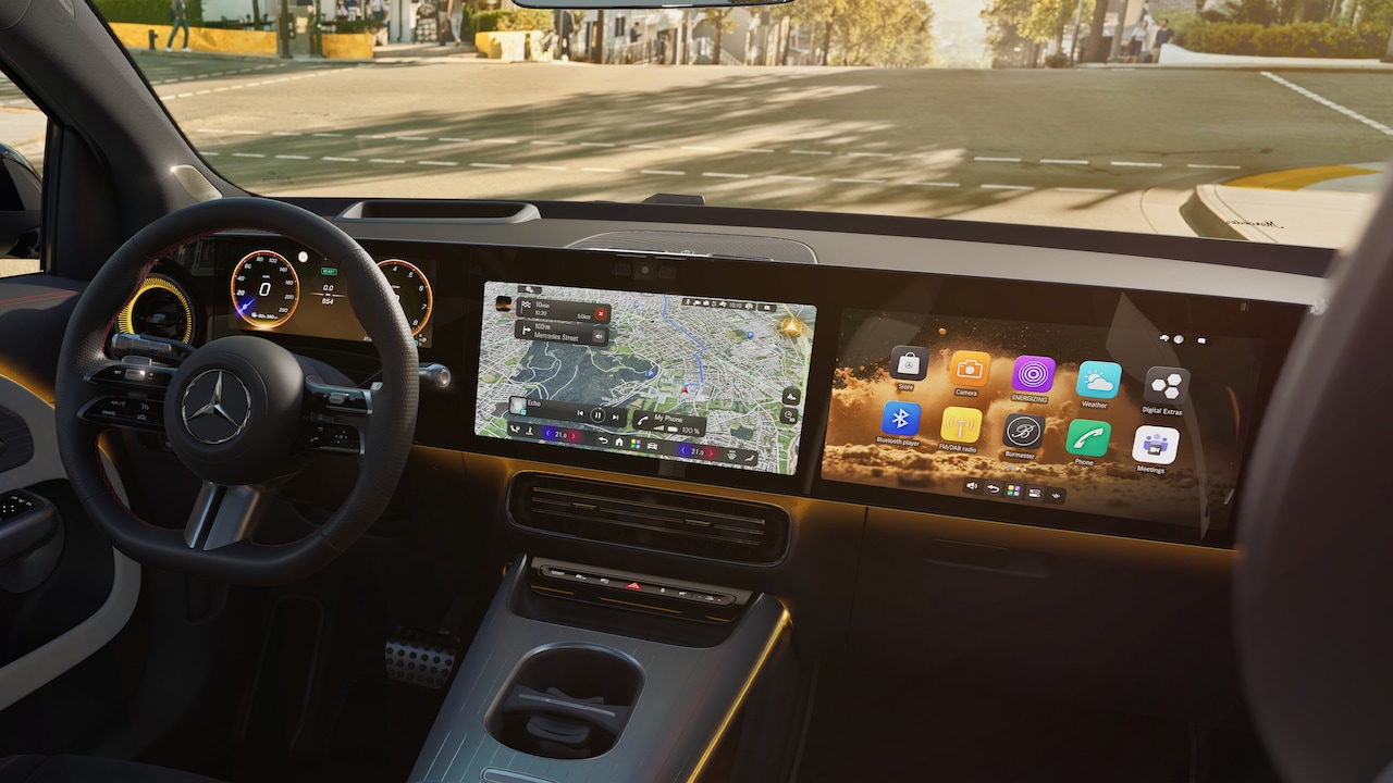 L'écran passager du nouveau GLA de Mercedes-Benz.