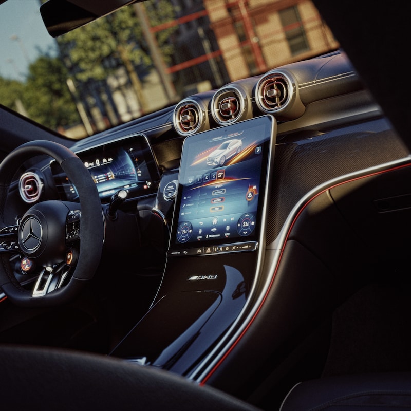 Das Interieur des neuen Mercedes-AMG GLC Coupés.